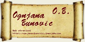 Ognjana Bunović vizit kartica